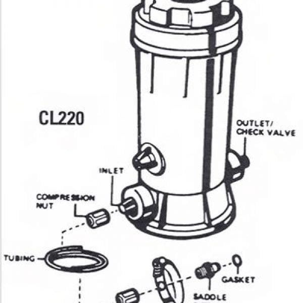 סט חילוף צינורות לכלורינטור CL 220 - ריף בריכות שחייה