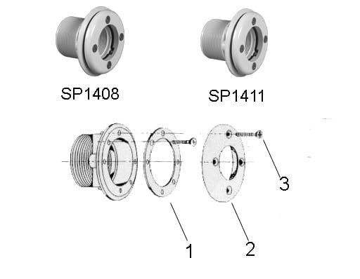 אינלט PVC SP1408 Hayward - ריף בריכות שחייה